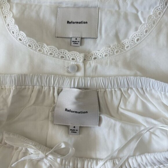 NEW Reformation Valetta Two Piece Matching Skirt Set in White | US 4 UK 8 - Picture 9 of 14